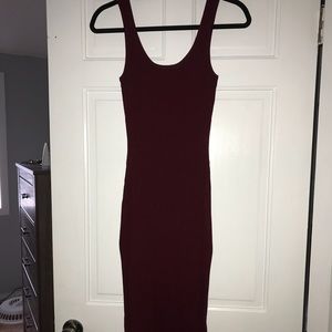 Wine Red Windsor Sweater Bodycon Midi Dress Size M